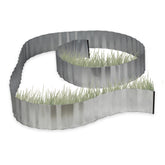 Relaxdays Galvanized Lawn Edging, Flowerbed Border, Metal, Garden Edge as Root Barrier, 5 m x 16 cm, Flexible, Silver, Grey